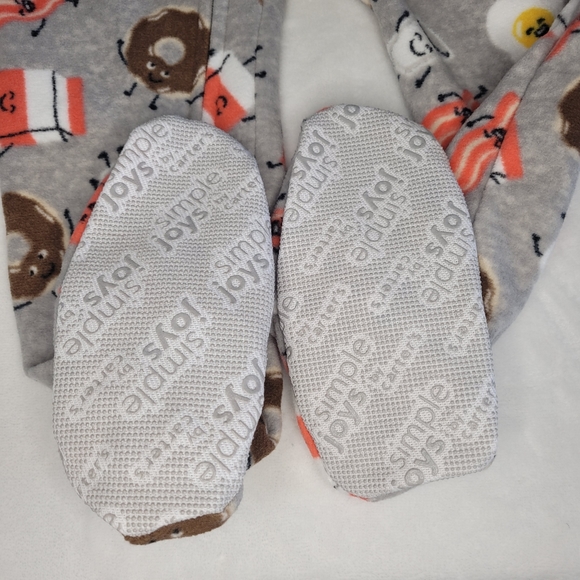 Carter's Boys Fleece Zip-up Footed Pajamas Breakfast Theme 3T - Picture 5 of 8